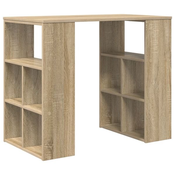 vidaXL Γραφείο με ράφι Sonoma Δρυς 90 x 50 x 75 εκ. Επεξεργασμένο ξύλο