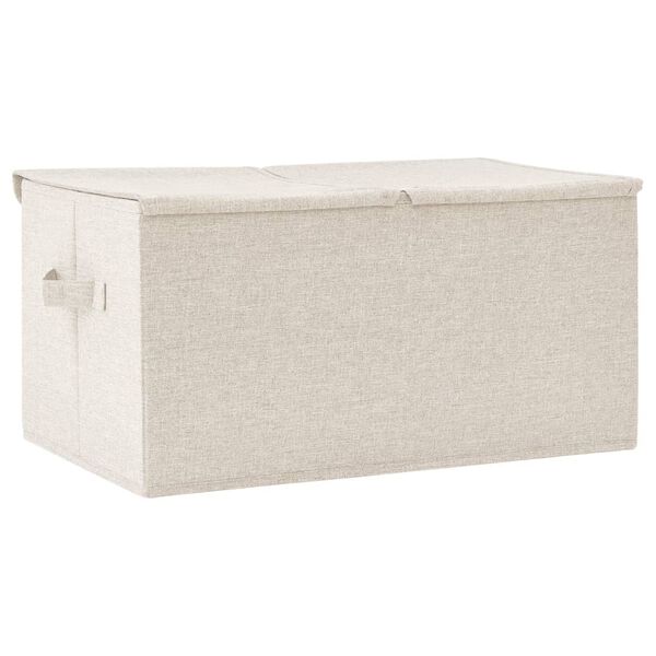 vidaXL Κουτί Αποθήκευσης Κρεμ 50 x 30 x 25 εκ. Υφασμάτινο