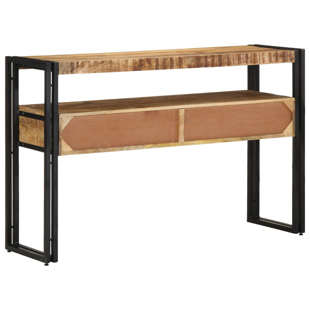 vidaXL Τραπέζια στο κομοδίνο Μαύρο 120x33x75 εκ Μασίφ ξύλο μάνγκο και μέταλλο