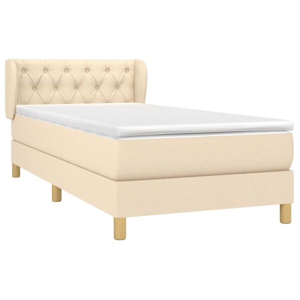 vidaXL &Kappa;&rho;&epsilon;&beta;ά&tau;&iota; Boxspring &mu;&epsilon; &Sigma;&tau;&rho;ώ&mu;&alpha; &Kappa;&rho;&epsilon;&mu; 80 x 200 &epsilon;&kappa;. &Upsilon;&phi;&alpha;&sigma;&mu;ά&tau;&iota;&nu;&omicron;