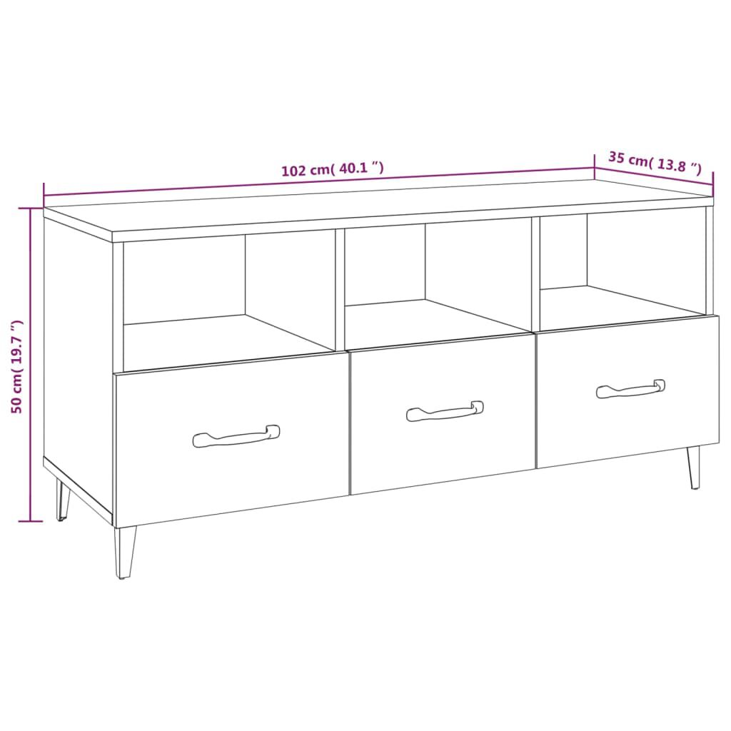 vidaXL Έπιπλο Τηλεόρασης Sonoma Δρυς 102x35x50 εκ. Επεξεργ. Ξύλο