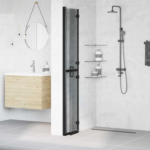 vidaXL Τοίχος ντους Walk-in Άλλο Μαύρο και σκούρο διαφανές 70 x 190 cm