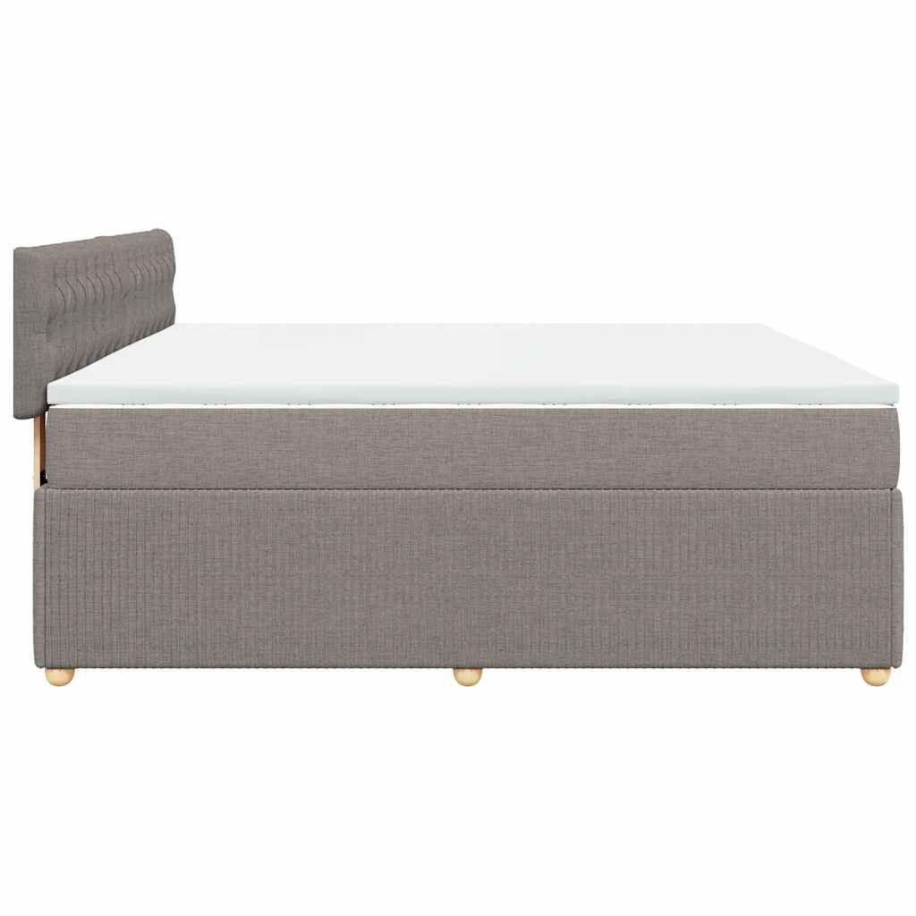 vidaXL Κρεβάτι Boxspring με Στρώμα Taupe 180x200 εκ. Υφασμάτινο