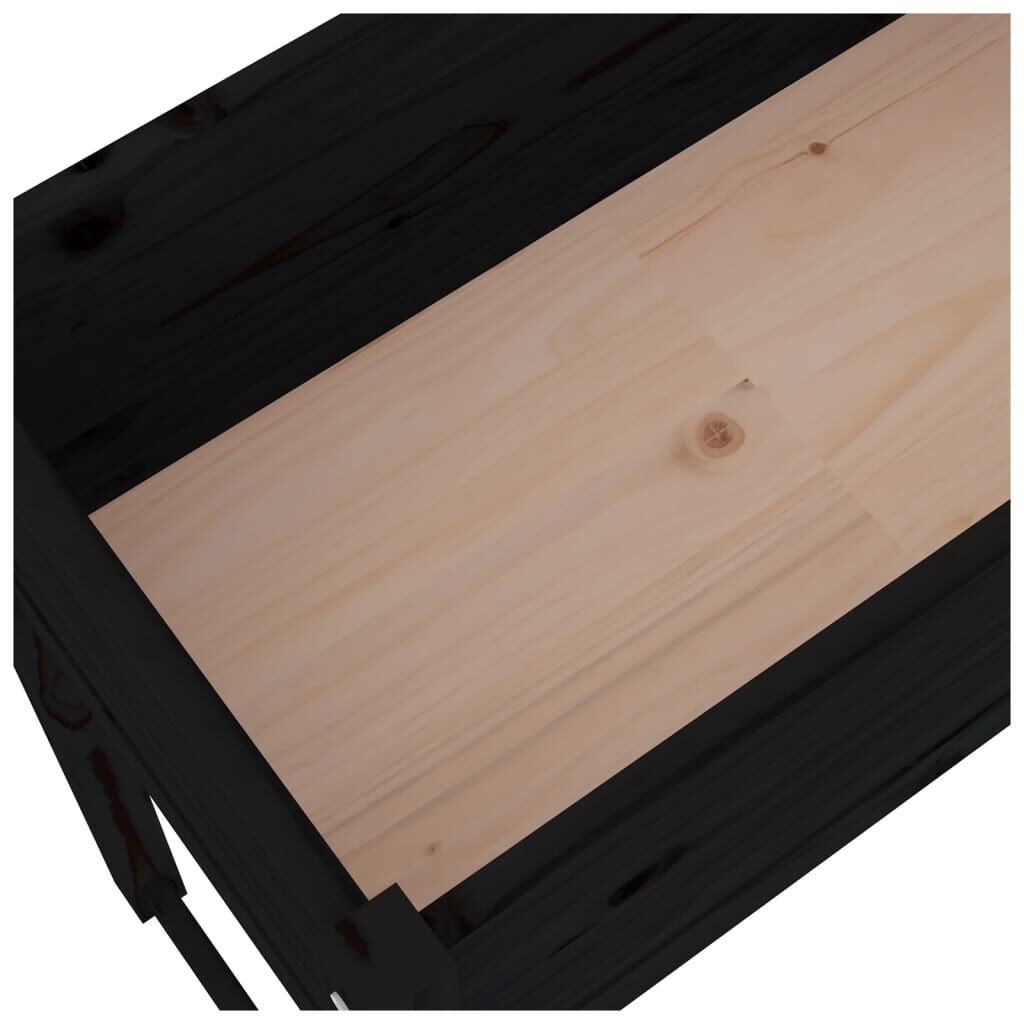 vidaXL Ζαρντινιέρα Μαύρο 78x40x81 εκ. από Μασίφ Ξύλο Πεύκου