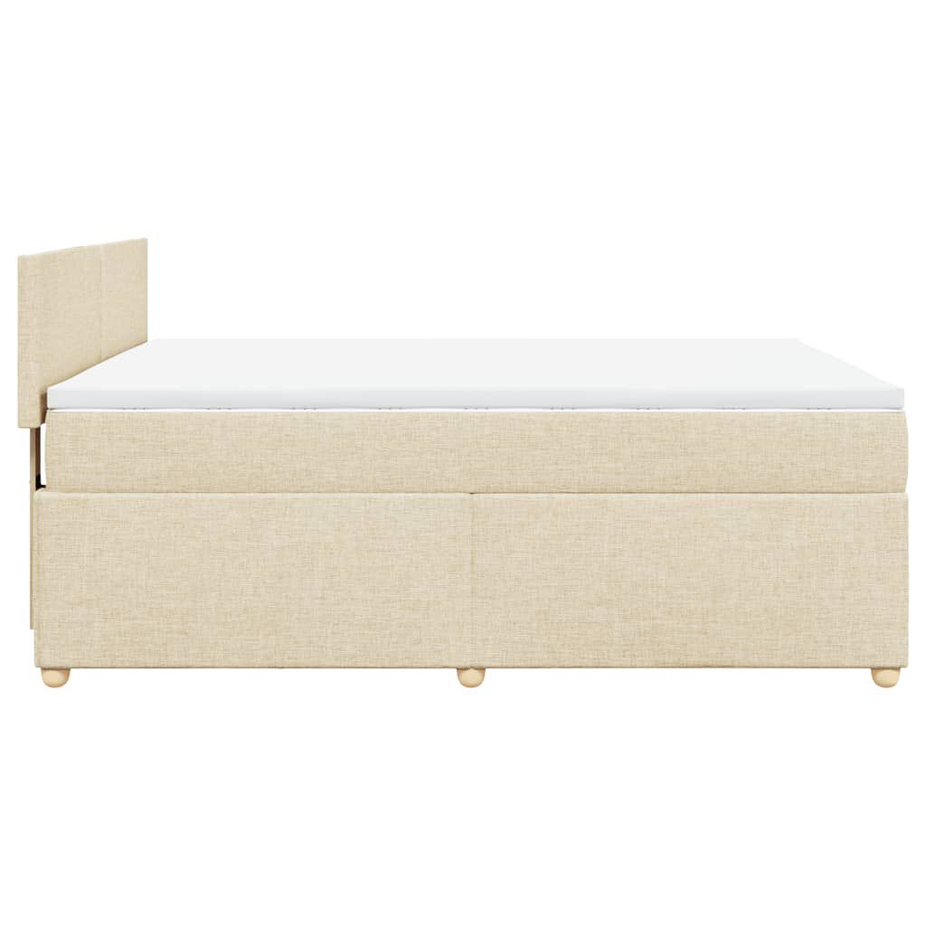 vidaXL Κρεβάτι Boxspring με Στρώμα Κρεμ 140x200 εκ. Υφασμάτινο
