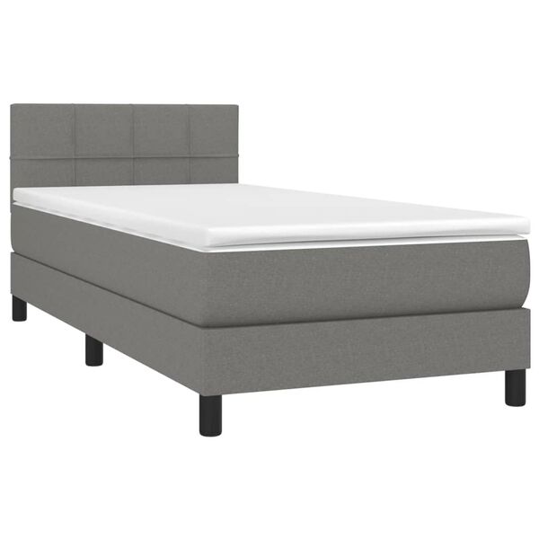 vidaXL &Kappa;&rho;&epsilon;&beta;ά&tau;&iota; Boxspring &mu;&epsilon; &Sigma;&tau;&rho;ώ&mu;&alpha; & LED &Sigma;&kappa;.&Gamma;&kappa;&rho;&iota; 100x200 &epsilon;&kappa; &Upsilon;&phi;&alpha;&sigma;&mu;ά&tau;&iota;&nu;&omicron;