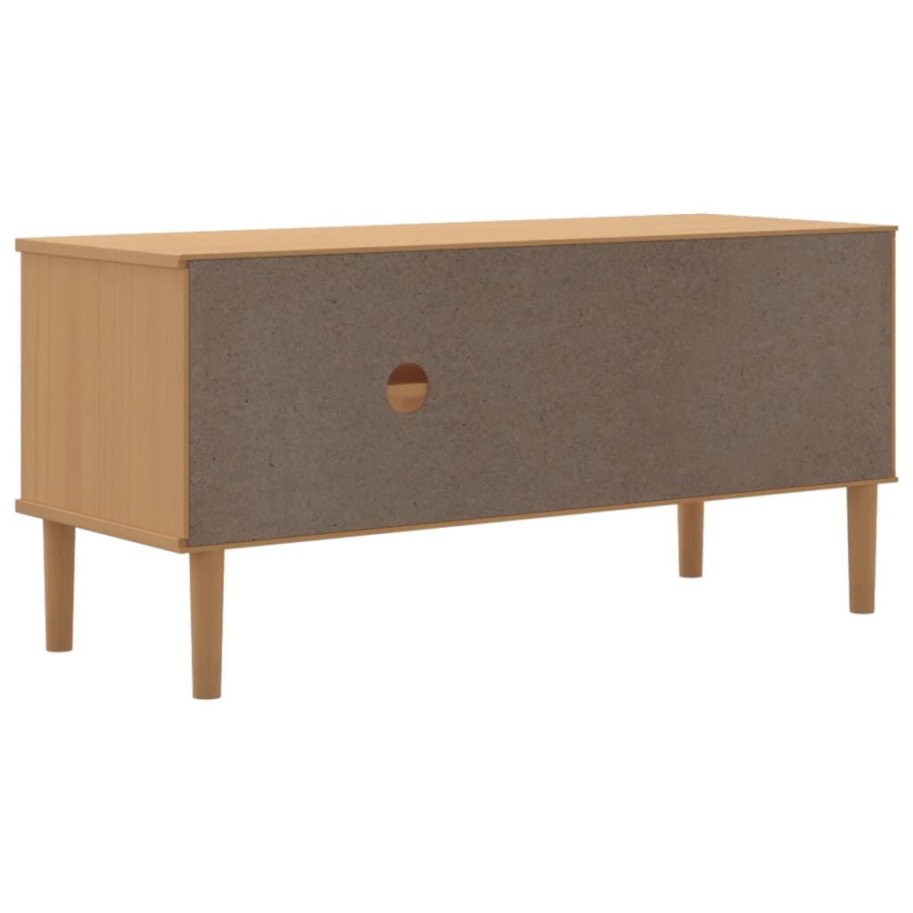 vidaXL Έπιπλο Τηλεόρασης SENJA Καφέ / Ρατάν 106x40x49 εκ. Μασίφ Πεύκο