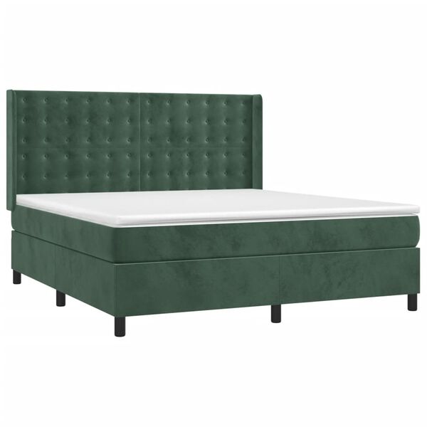 vidaXL &Kappa;&rho;&epsilon;&beta;ά&tau;&iota; Boxspring &mu;&epsilon; &Sigma;&tau;&rho;ώ&mu;&alpha; &Sigma;&kappa;&omicron;ύ&rho;&omicron; &Pi;&rho;ά&sigma;&iota;&nu;&omicron; 180x200&epsilon;&kappa;. &Beta;&epsilon;&lambda;&omicron;ύ&delta;&iota;&nu;&omicron;