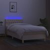 vidaXL &Kappa;&rho;&epsilon;&beta;ά&tau;&iota; Boxspring &mu;&epsilon; &Sigma;&tau;&rho;ώ&mu;&alpha; & LED &Kappa;&rho;&epsilon;&mu; 90x190 &epsilon;&kappa;. &Upsilon;&phi;&alpha;&sigma;&mu;ά&tau;&iota;&nu;&omicron;
