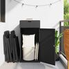 vidaXL Ντουλάπι Αποθήκευσης Κήπου Μαύρο 55x55x111 εκ. από Συνθ. Ρατάν