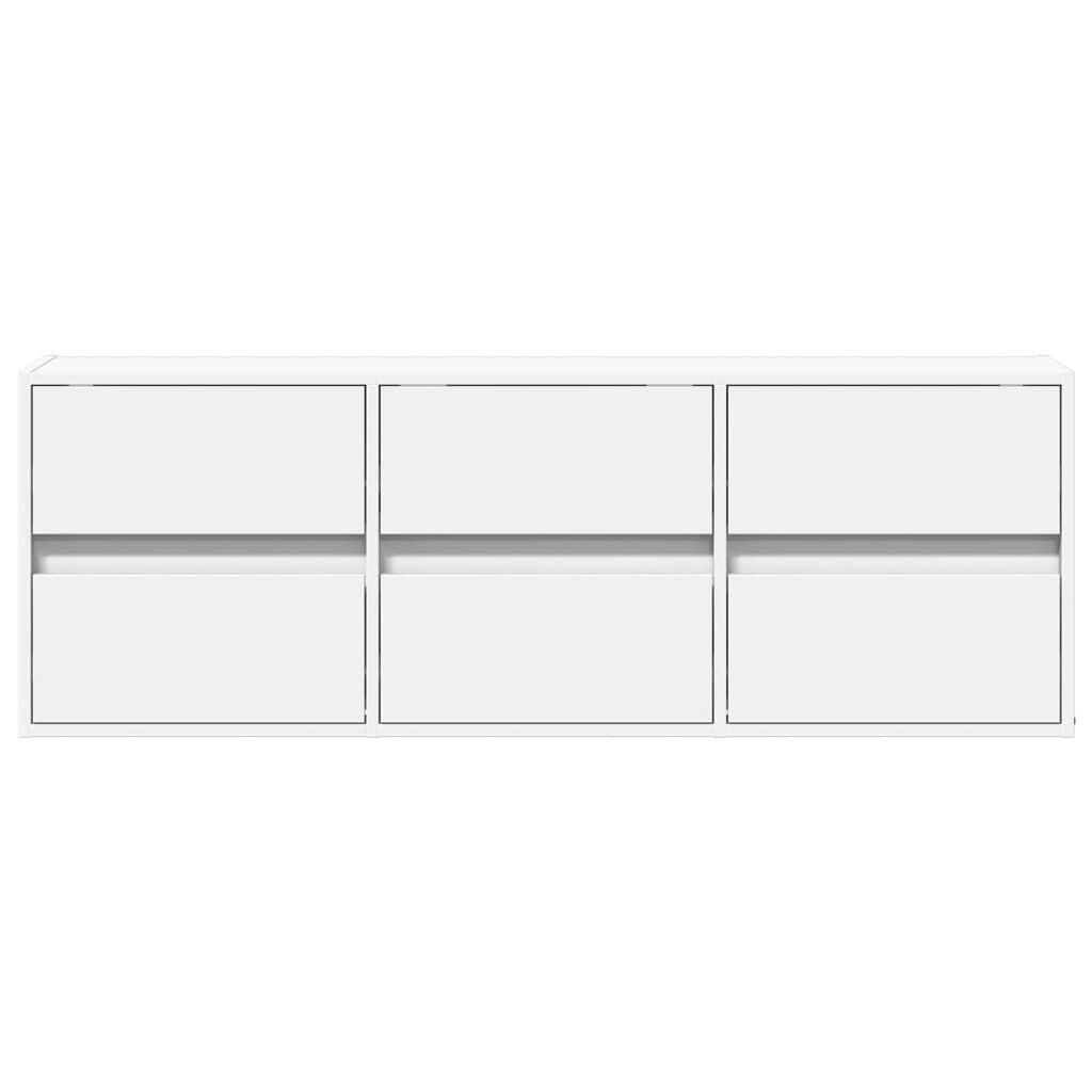 vidaXL Έπιπλο Τοίχου Τηλεόρασης με LED Λευκό 130x31x45 εκ.