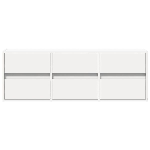 vidaXL Έπιπλο Τοίχου Τηλεόρασης με LED Λευκό 130x31x45 εκ.