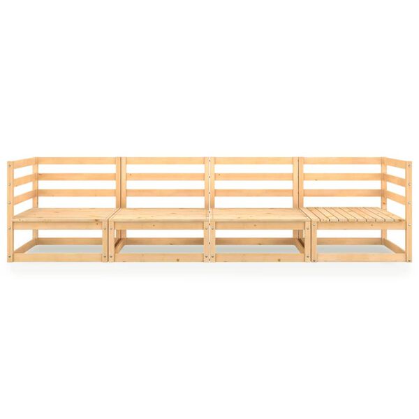 vidaXL Καναπές Κήπου Τετραθέσιος από Μασίφ Ξύλο Πεύκου