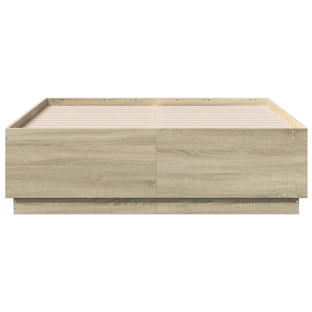 vidaXL Πλαίσιο Κρεβατιού Sonoma Δρυς 140x190 εκ. Επεξεργασμένο Ξύλο