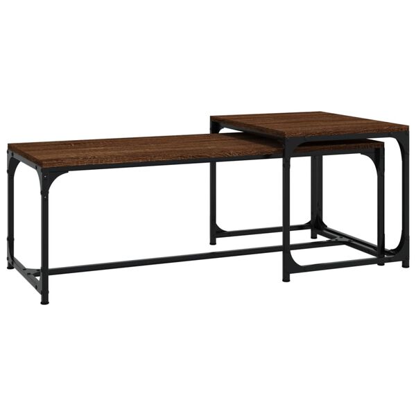 vidaXL Τραπεζάκια Σαλονιού 2 τεμ Brown Oak Επεξ. Ξύλο