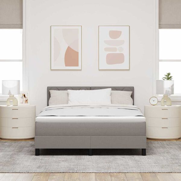 vidaXL Κρεβάτι με ελατήρια με στρώμα Taupe 140 x 200 cm ύφασμα