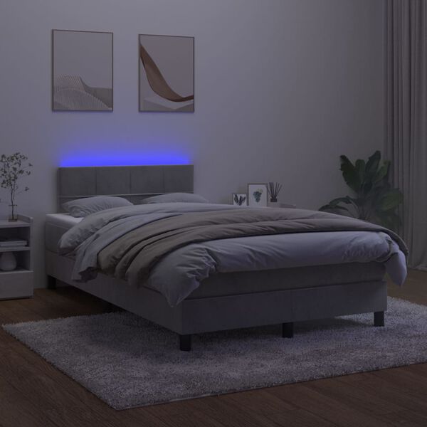 vidaXL &Kappa;&rho;&epsilon;&beta;ά&tau;&iota; Boxspring &mu;&epsilon; &Sigma;&tau;&rho;ώ&mu;&alpha; & LED &Alpha;&nu;.&Gamma;&kappa;&rho;&iota; 120x200 &epsilon;&kappa;. &Beta;&epsilon;&lambda;&omicron;ύ&delta;&iota;&nu;&omicron;