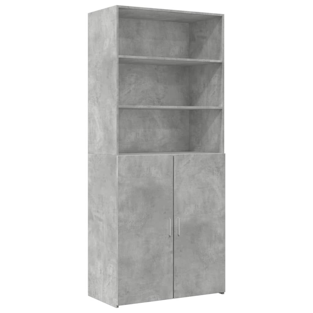vidaXL Ντουλάπι Γκρι Σκυροδέματος 80x42,5x249 εκ. Επεξεργασμένο Ξύλο