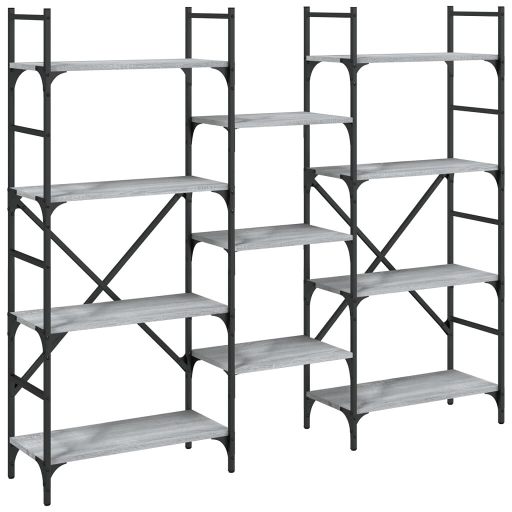 vidaXL Βιβλιοθήκη Γκρι Sonoma 160x28,5x136,5 εκ. Επεξεργασμένο Ξύλο