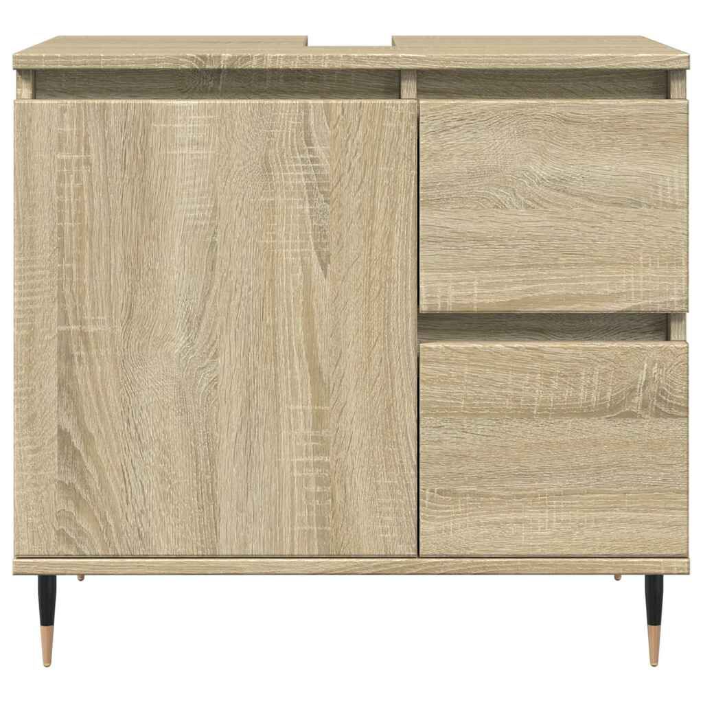 vidaXL Ντουλάπι Νιπτήρα Μπάνιου Sonoma Δρυς 65x33x60 εκ. Επεξ. Ξύλο