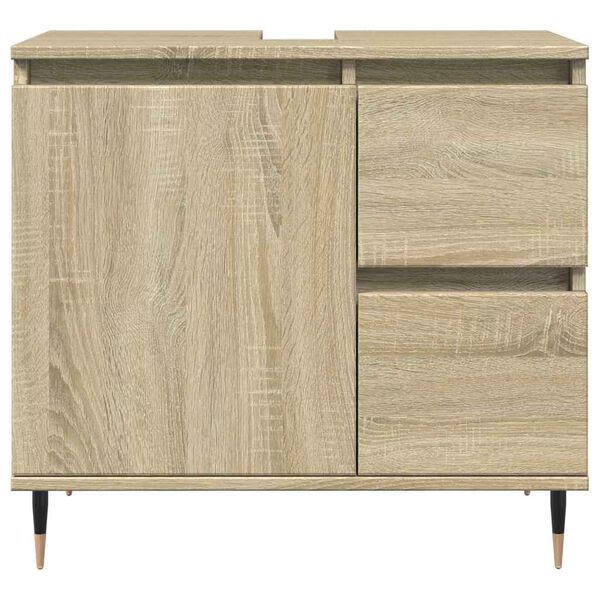 vidaXL Ντουλάπι Νιπτήρα Μπάνιου Sonoma Δρυς 65x33x60 εκ. Επεξ. Ξύλο