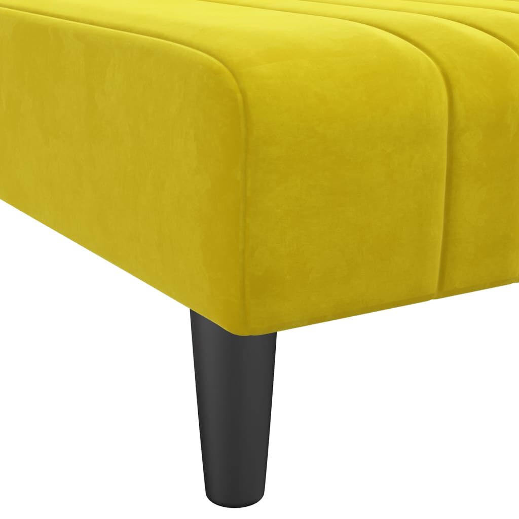 vidaXL Καναπές Κρεβάτι Γωνιακός Κίτρινος 260 x 140 x 70 εκ. Βελούδινος