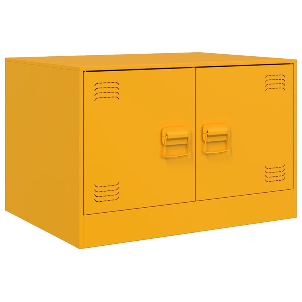 vidaXL Τραπέζι Κήπου Κίτρινο Μουσταρδί 67x50x44 εκ. Ατσάλινο