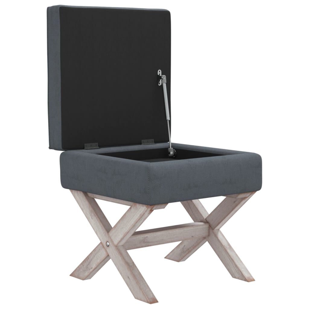 vidaXL Σκαμπό Αποθήκευσης Σκούρο Γκρι 45 x 45 x 49 εκ. Βελούδινο