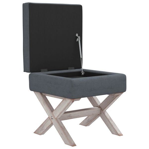 vidaXL Σκαμπό Αποθήκευσης Σκούρο Γκρι 45 x 45 x 49 εκ. Βελούδινο