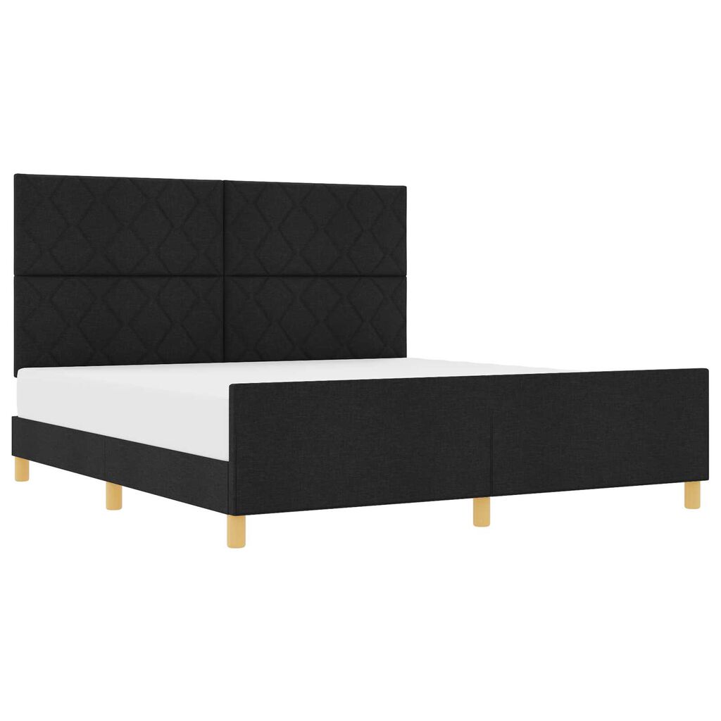 vidaXL Κρεβάτι Μαύρο 180x200 εκ Υφάσματος