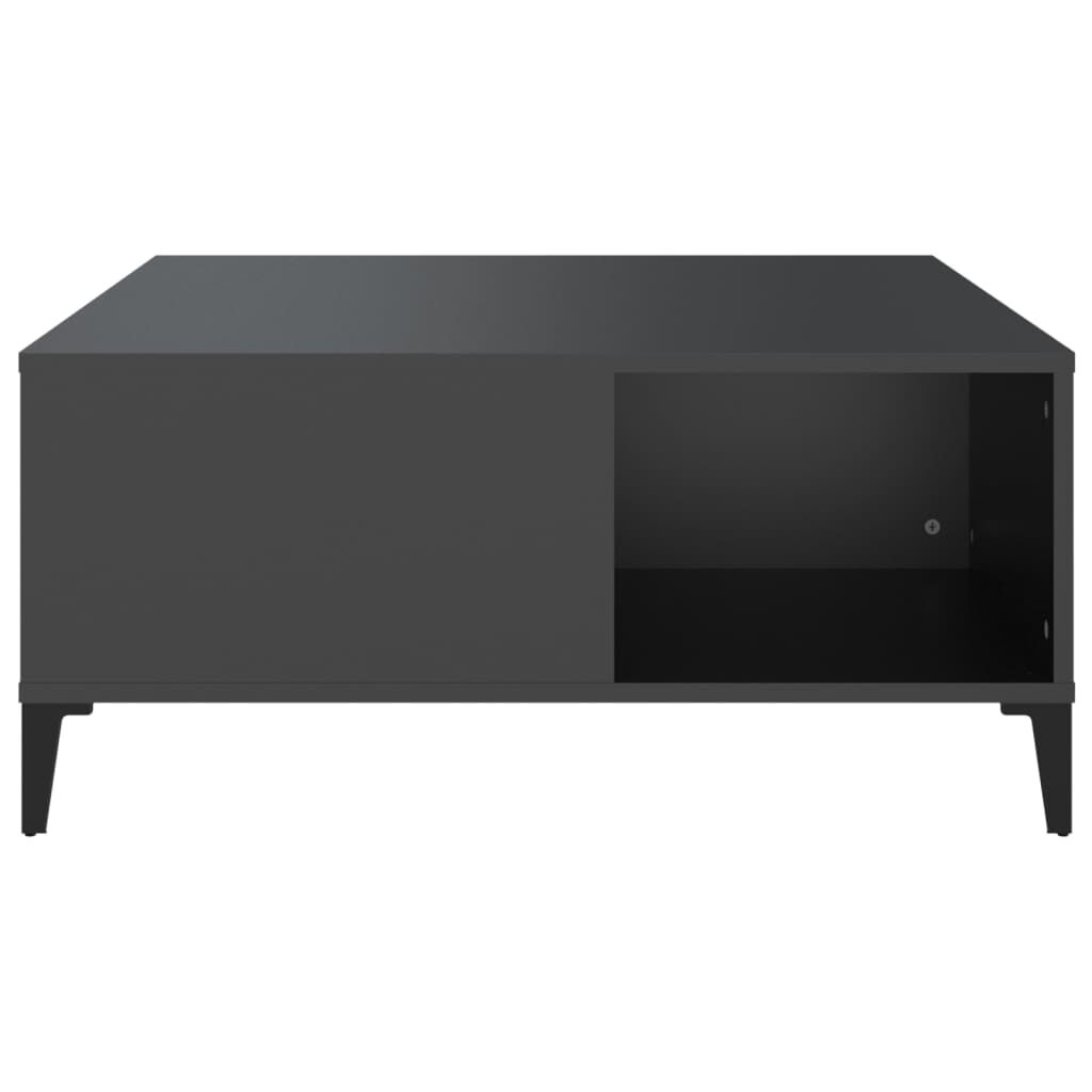vidaXL Τραπεζάκι Σαλονιού Μαύρο 80 x 80 x 36,5 εκ. Επεξεργασμένο Ξύλο