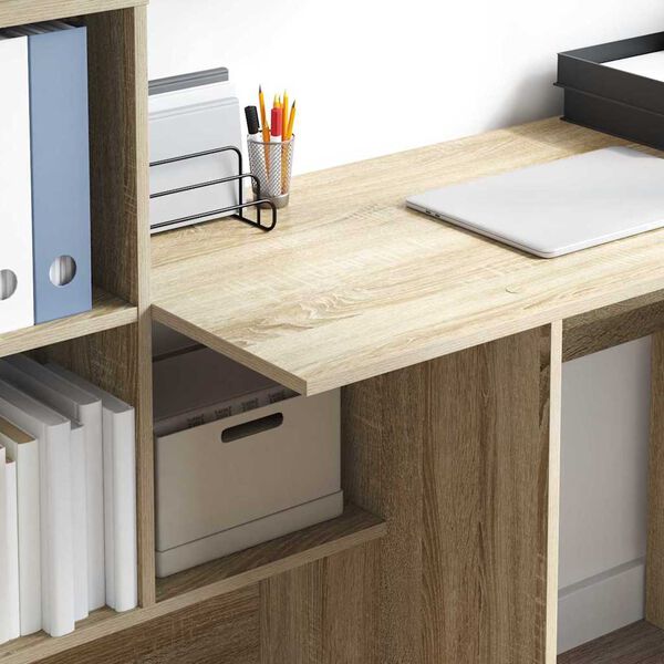 vidaXL Γραφείο Sonoma Δρυς 131.5 x 50 x 106.5 εκ. Επεξεργασμένο ξύλο