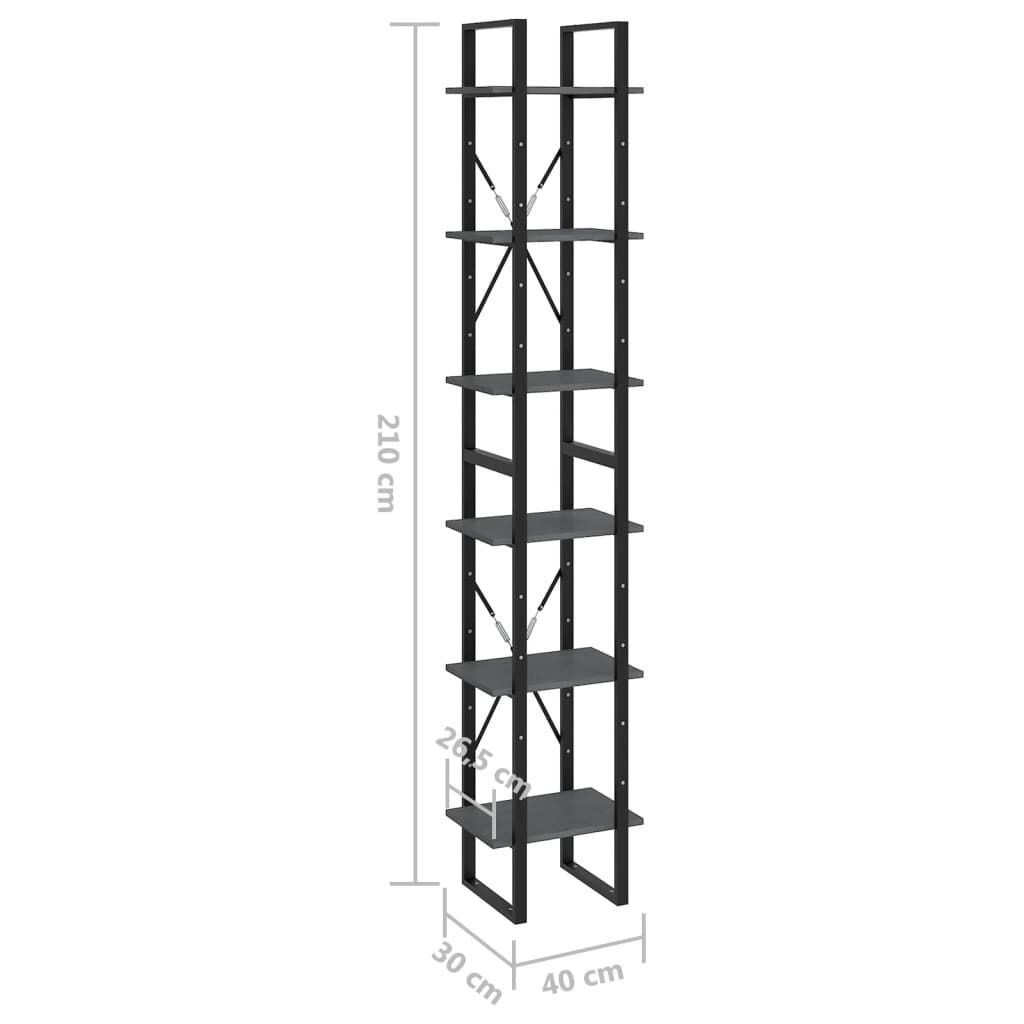 vidaXL Ψηλό Ντουλάπι Γκρι 40 x 30 x 210 εκ. από Μασίφ Ξύλο Πεύκου