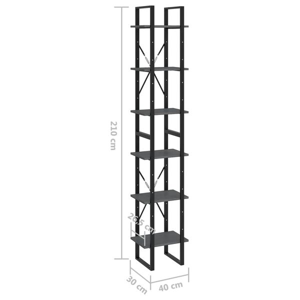 vidaXL Ψηλό Ντουλάπι Γκρι 40 x 30 x 210 εκ. από Μασίφ Ξύλο Πεύκου