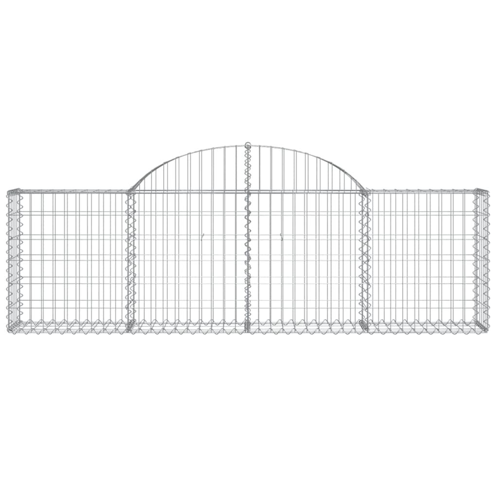 vidaXL Συρματοκιβώτια Τοξωτά 2 τεμ. 200x30x60/80 εκ. Γαλβαν. Ατσάλι