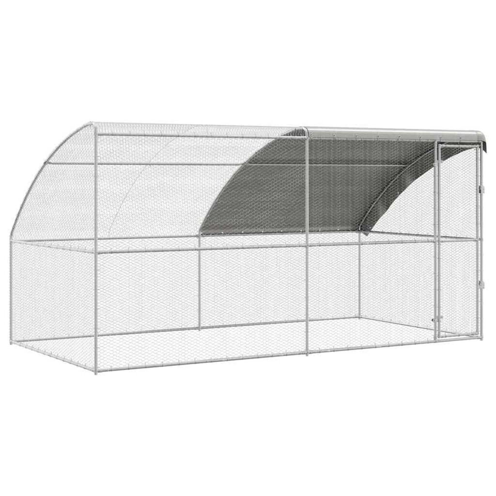 vidaXL Κλουβί για κότες Ασημί 400 x 200 x 198.5 εκ