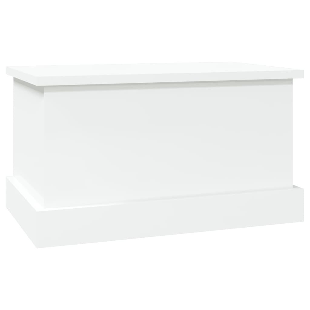vidaXL Κουτί Αποθήκευσης Γυαλ. Λευκό 50x30x28 εκ. Επεξεργασμένο Ξύλο