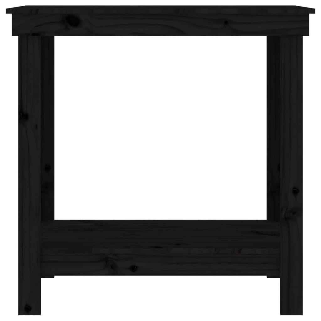 vidaXL Πάγκος Εργασίας Μαύρος 80x50x80 εκ. από Μασίφ Ξύλο Πεύκου