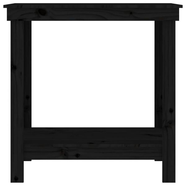 vidaXL Πάγκος Εργασίας Μαύρος 80x50x80 εκ. από Μασίφ Ξύλο Πεύκου