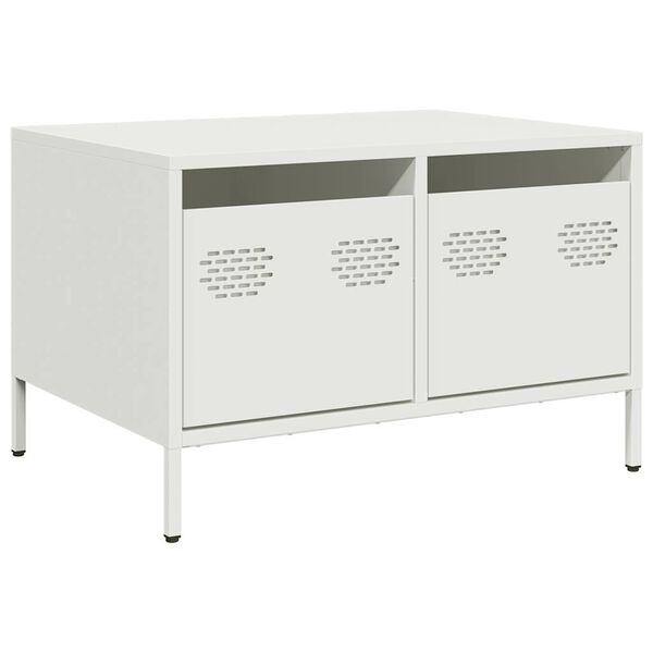 vidaXL Έπιπλο Τηλεόρασης Λευκό 68x50x43,5 εκ. Χάλυβας Ψυχρής Έλασης