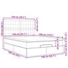 vidaXL Οθωμανικό κρεβάτι με στρώμα & LEDs Γκρί Συνθετικό δέρμα