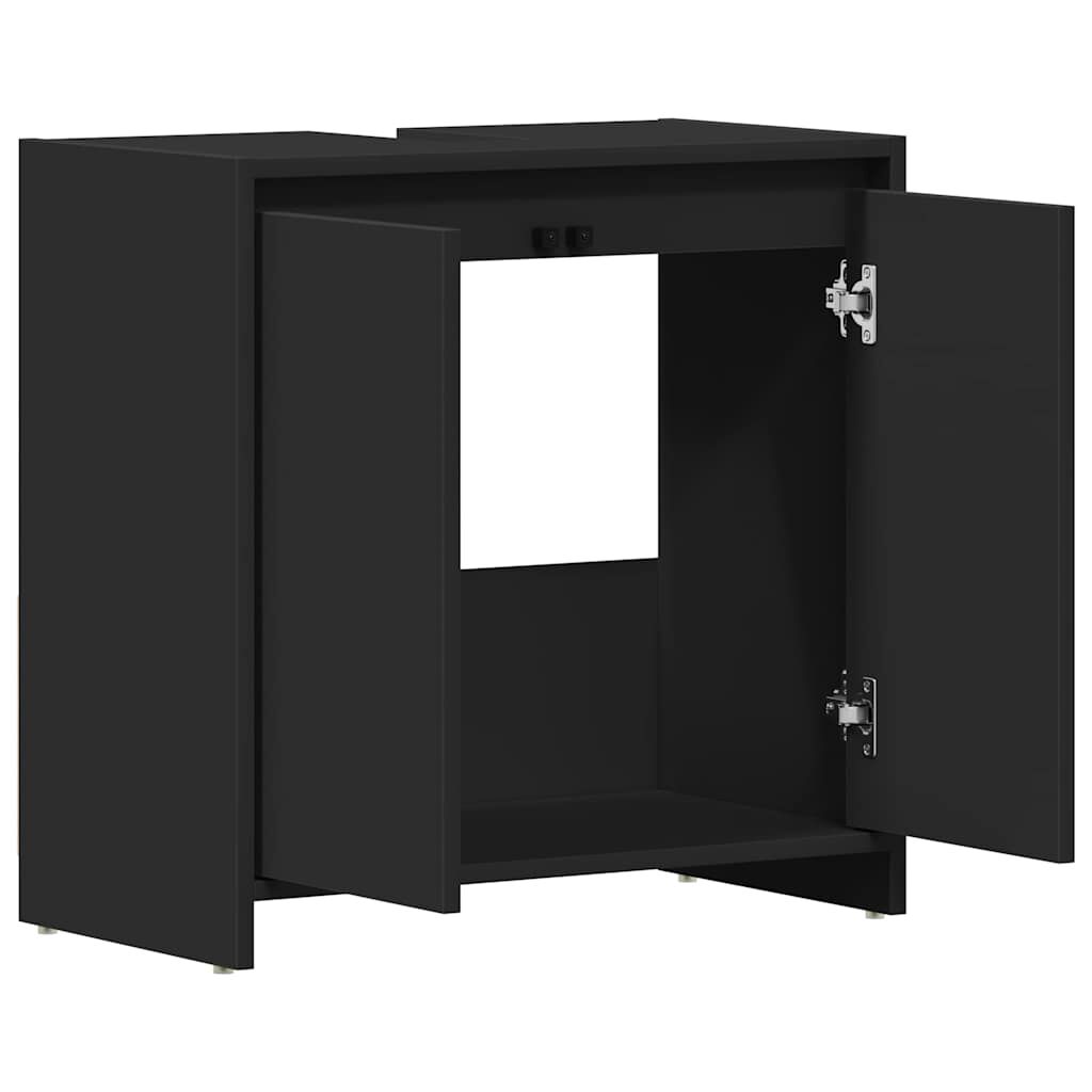 vidaXL Ντουλάπι Νιπτήρα Μαύρο 60 x 33 x 61 εκ. από Επεξ. Ξύλο