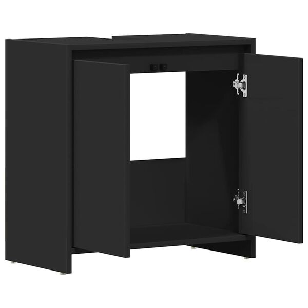 vidaXL Ντουλάπι Νιπτήρα Μαύρο 60 x 33 x 61 εκ. από Επεξ. Ξύλο
