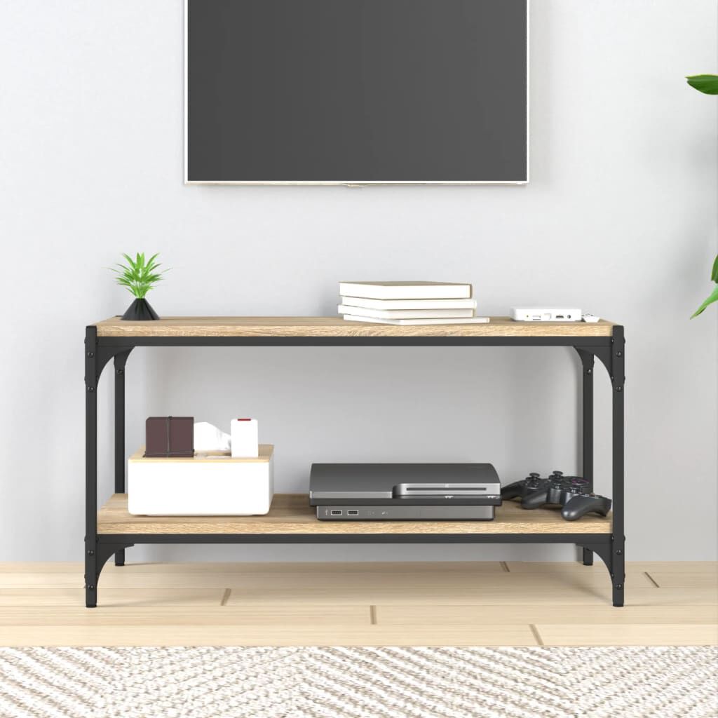 vidaXL Έπιπλο Τηλεόρασης Sonoma Δρυς 80x33x41 εκ. Επεξ. Ξύλο & Ατσάλι