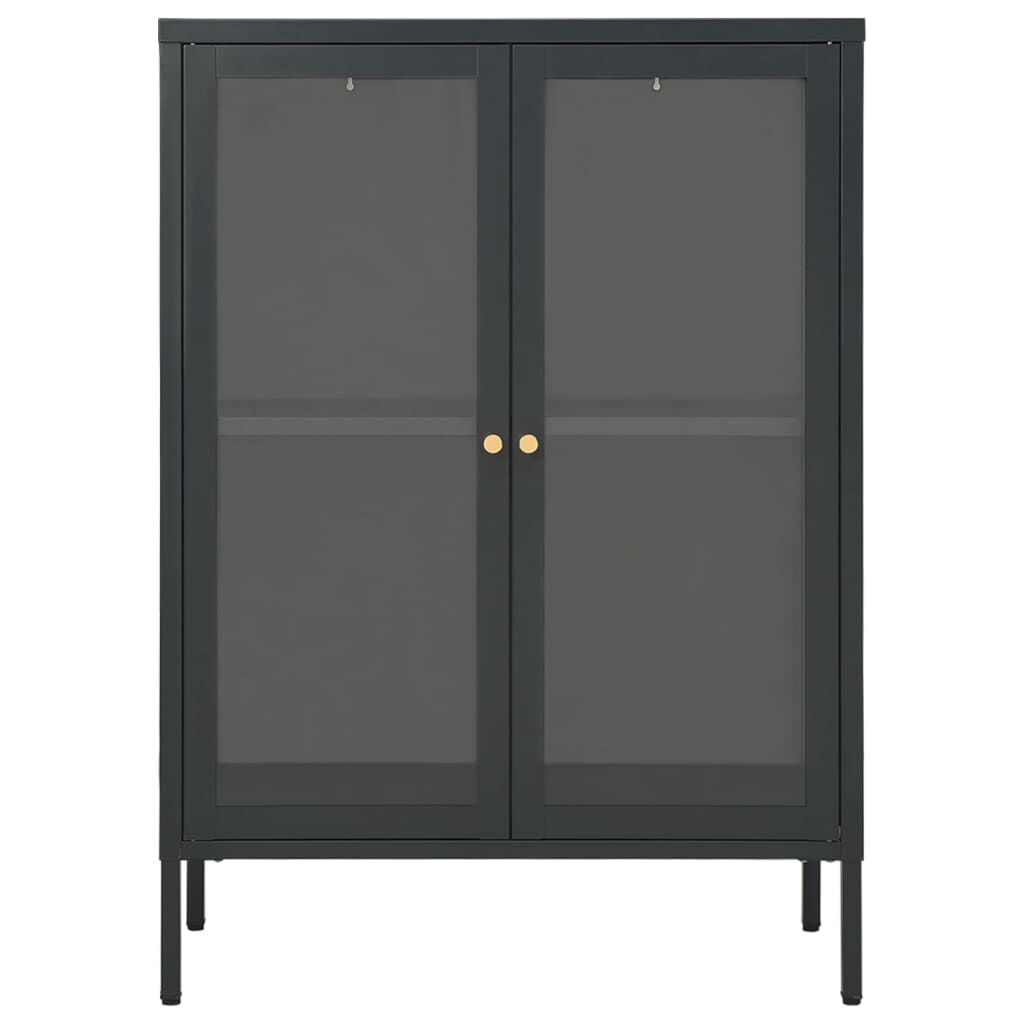 vidaXL Μπουφές Ανθρακί 75 x 35 x 105 εκ. από Ατσάλι και Γυαλί
