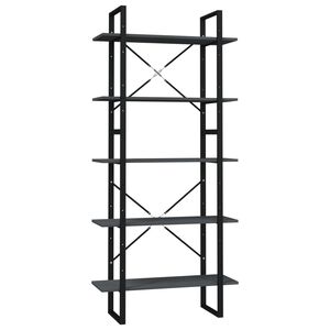 vidaXL &Beta;&iota;&beta;&lambda;&iota;&omicron;&theta;ή&kappa;&eta; &mu;&epsilon; 5 &Rho;ά&phi;&iota;&alpha; &Gamma;&kappa;&rho;&iota; 80 x 30 x 175 &epsilon;&kappa;. &alpha;&pi;ό &Xi;ύ&lambda;&omicron; &Pi;&epsilon;ύ&kappa;&omicron;&upsilon;