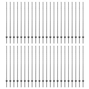 vidaXL Πό posts φράχτη 88 pcs Γκρι 200 cm Ατσάλι