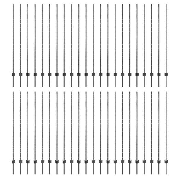 vidaXL Πό posts φράχτη 88 pcs Γκρι 200 cm Ατσάλι