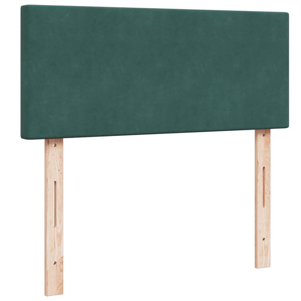 vidaXL Κρεβάτι Boxspring με Στρώμα Σκούρο Πράσινο 120x190εκ. Βελούδινο
