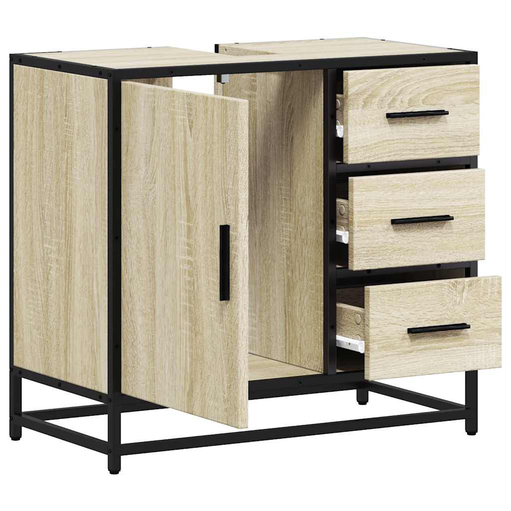 vidaXL Ντουλάπι Νιπτήρα Μπάνιου Sonoma Δρυς 65x33x60 εκ. Επεξ. Ξύλο